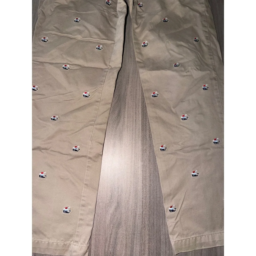 Vineyard Vines Boys Khaki Holiday Santa Hat Whale Embroidered Chino Pants 20 CR5